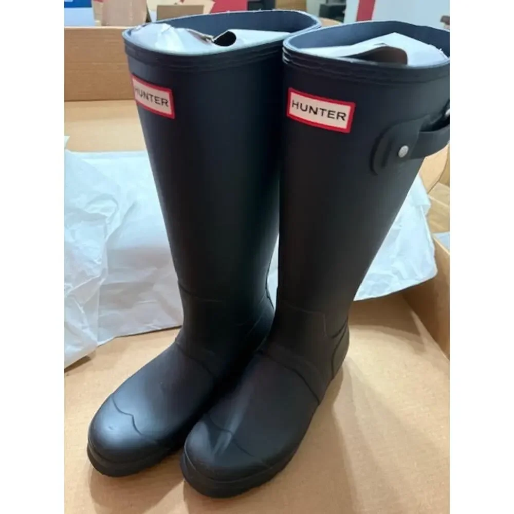 Hunter Original Tall Rain Boots Navy Rubber Wellington Men's 9 Women's 10 NIB